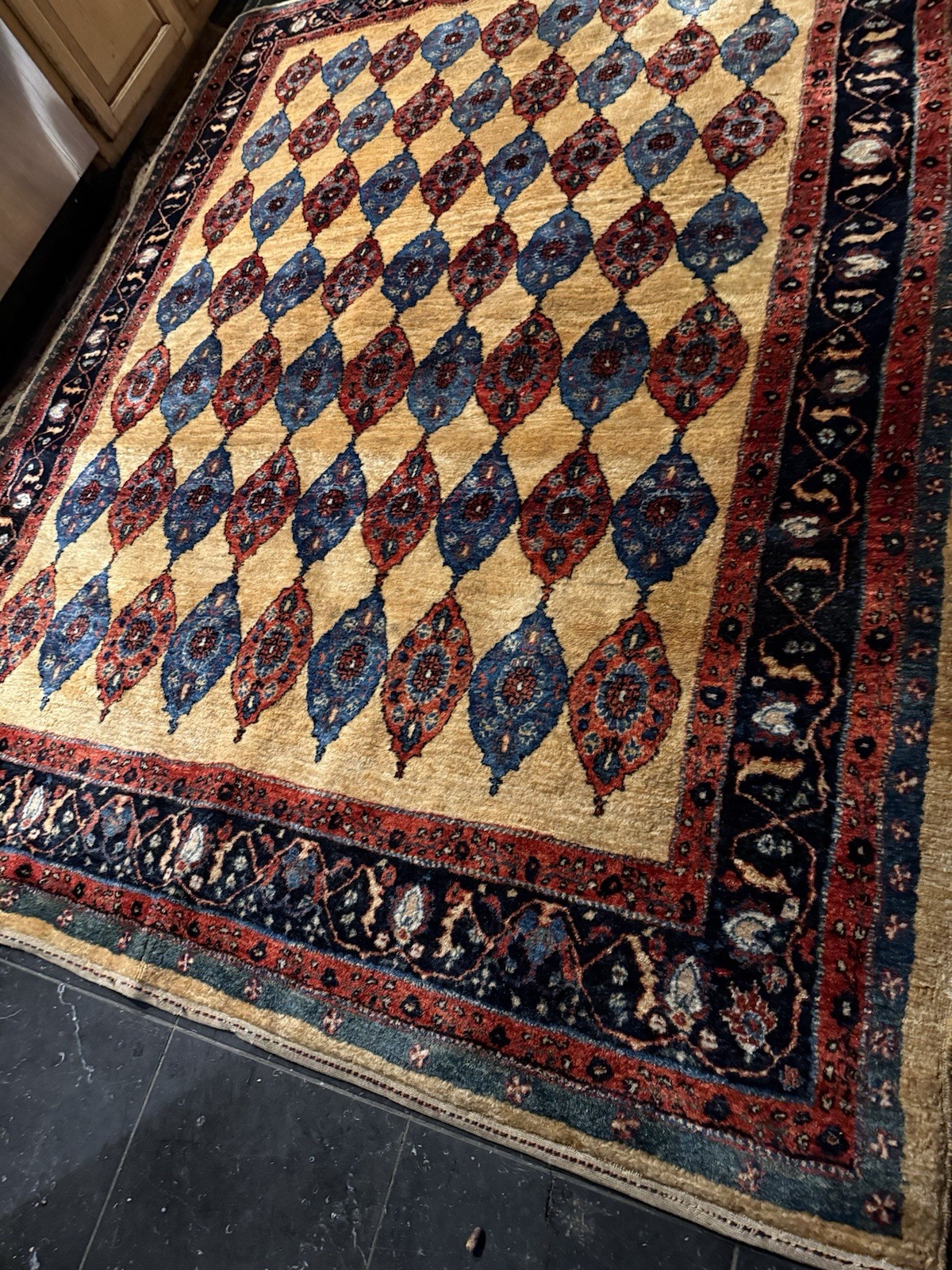 Hand Made GHOUCHAN Worsted Wool Natural dye RUG 5.25′ X 6.9′
