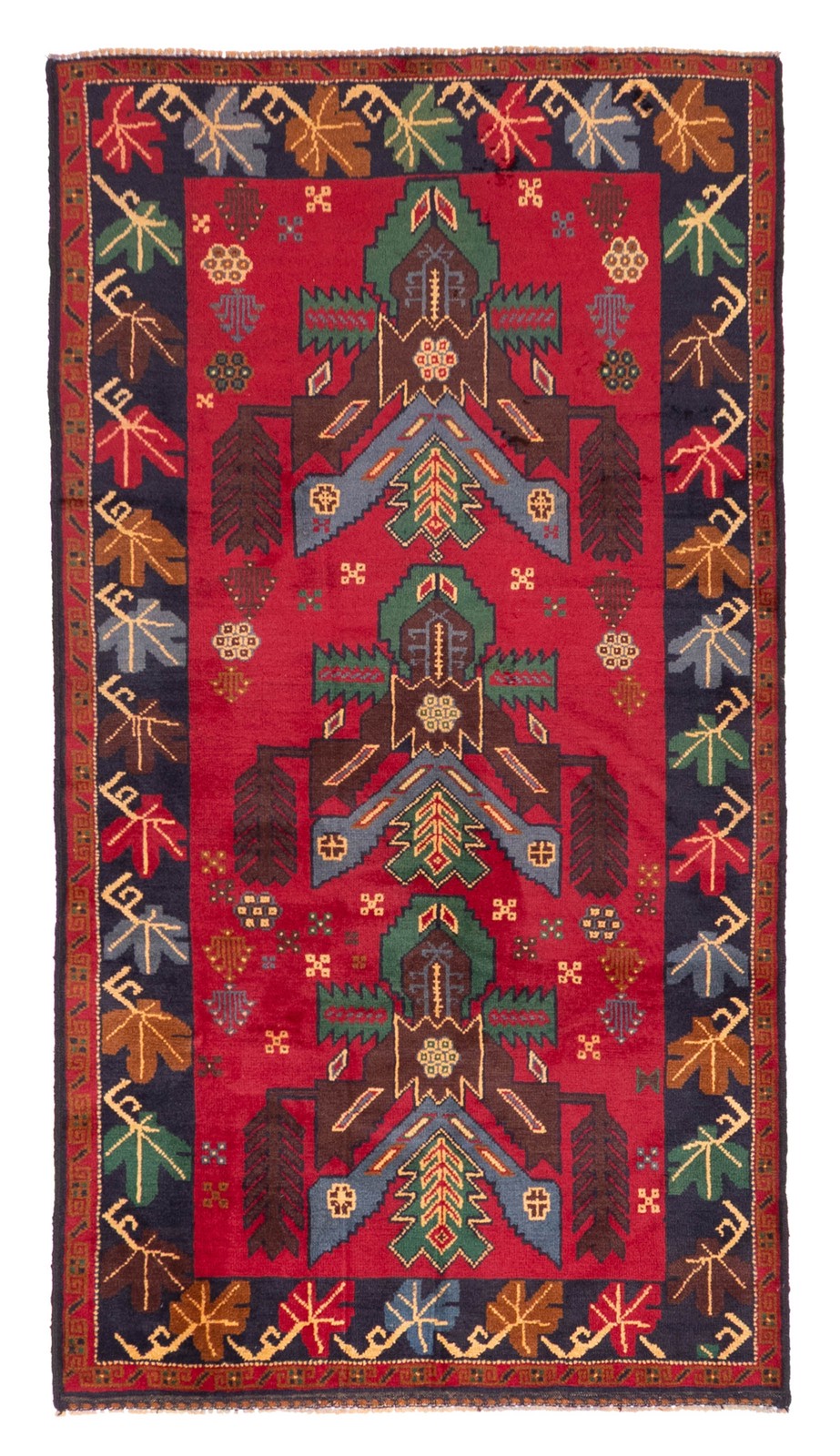 Vintage 3’4″ x 6’2″ Traditional Hand Knotted Vegetable Dye Wool Area Rug