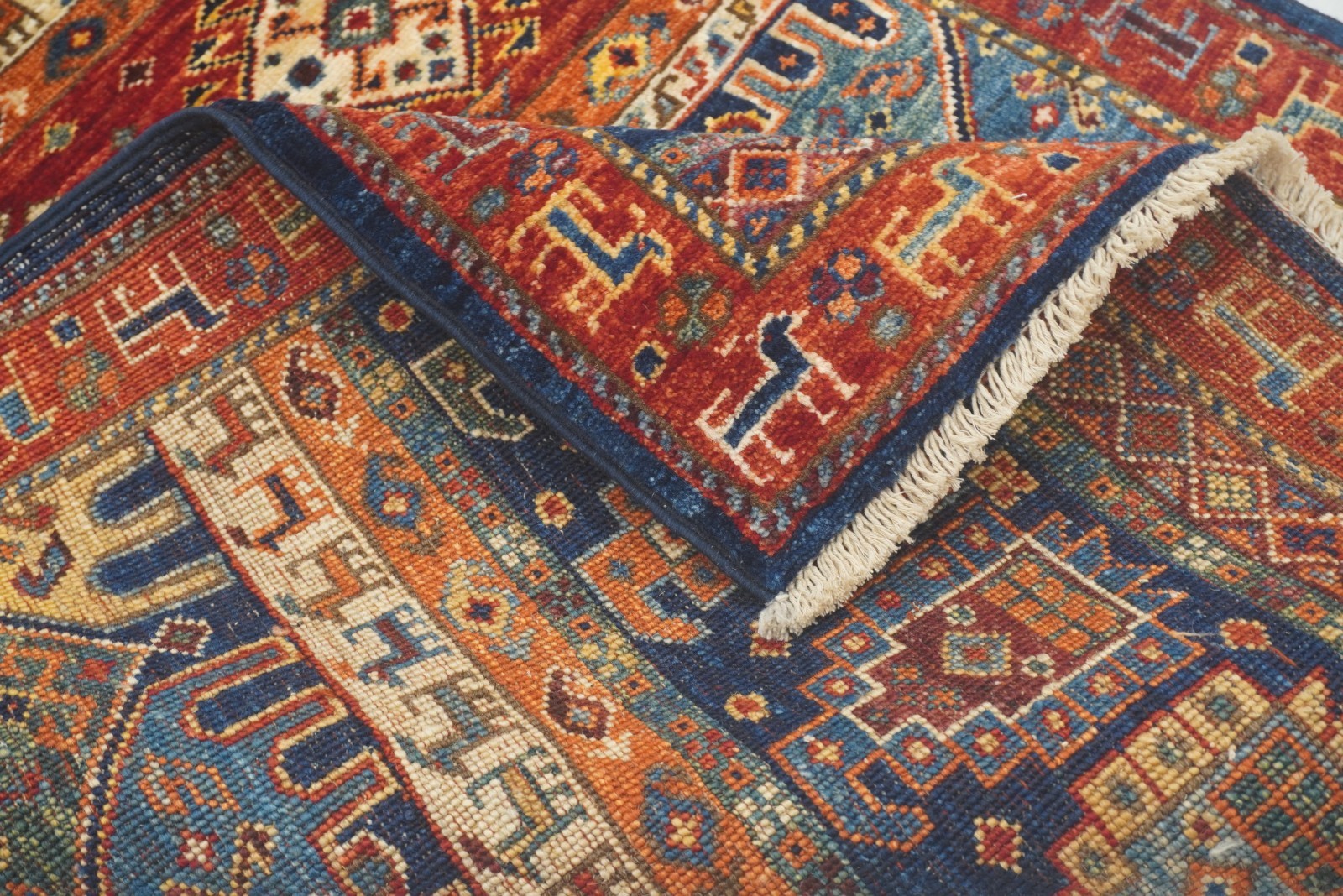 3×4 ft Navy Blue Gabbeh Afghan Hand Knotted Tribal Area Rug