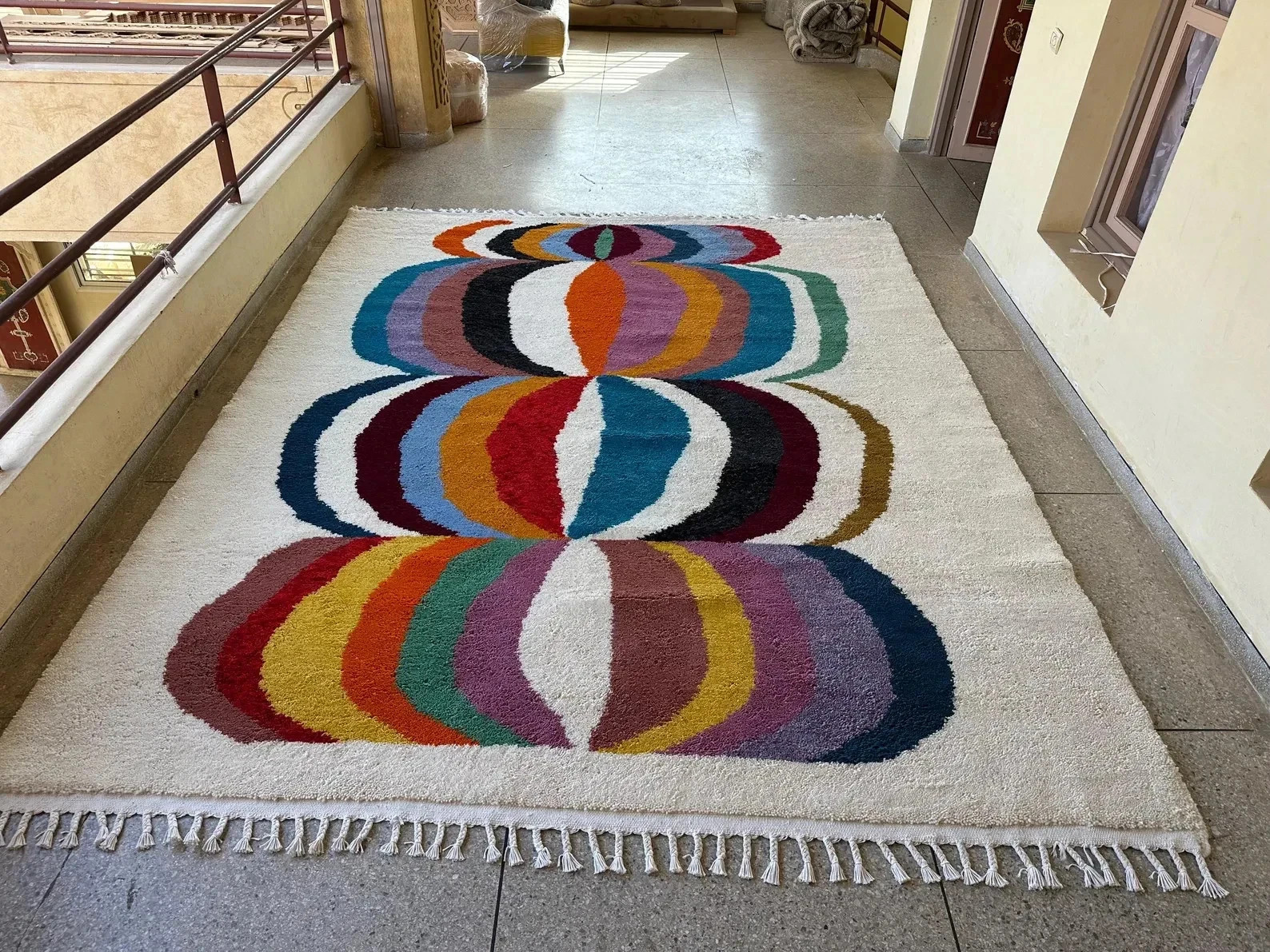 Handmade Moroccan Berber Wool Rug Color Multicolor Luxury Design Area Carpet Rug