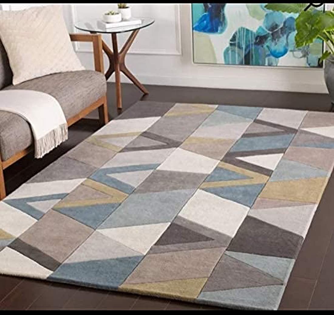 Hand Tufted Wool Carpets Anti Shedding Rug Modern Carpets for Living Room
