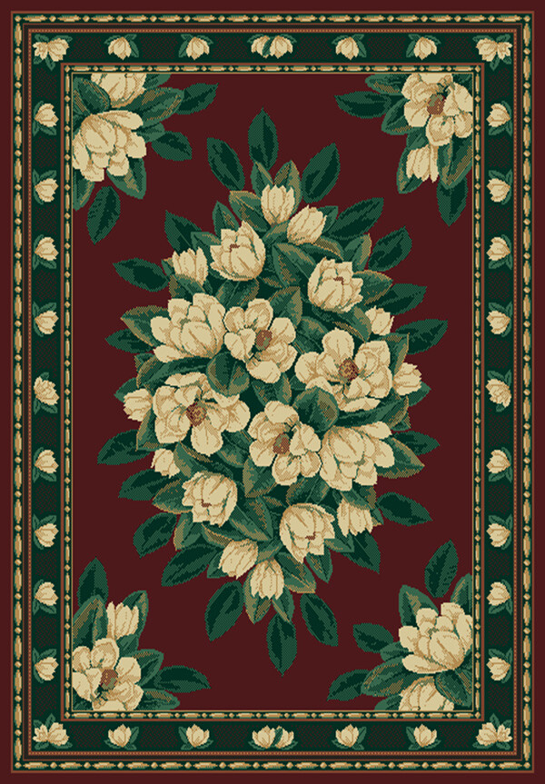 red BURGUNDY floral 2×8 area runner TRADITIONAL carpet : Approx 1′ 11″ x 7′ 4″