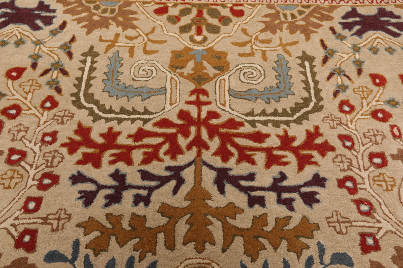Multi Sizes Handmade 100% Wool Arts & Craft Transitional Oriental Area Rug Beige