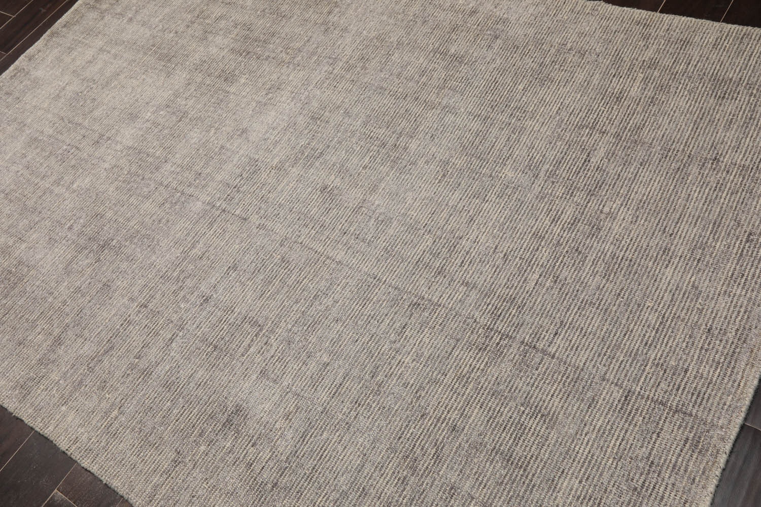 LoomBloom 5’3″x7’7″ Taupe Hand Knotted Modern Contemporary Ribbed Wool Area Rug