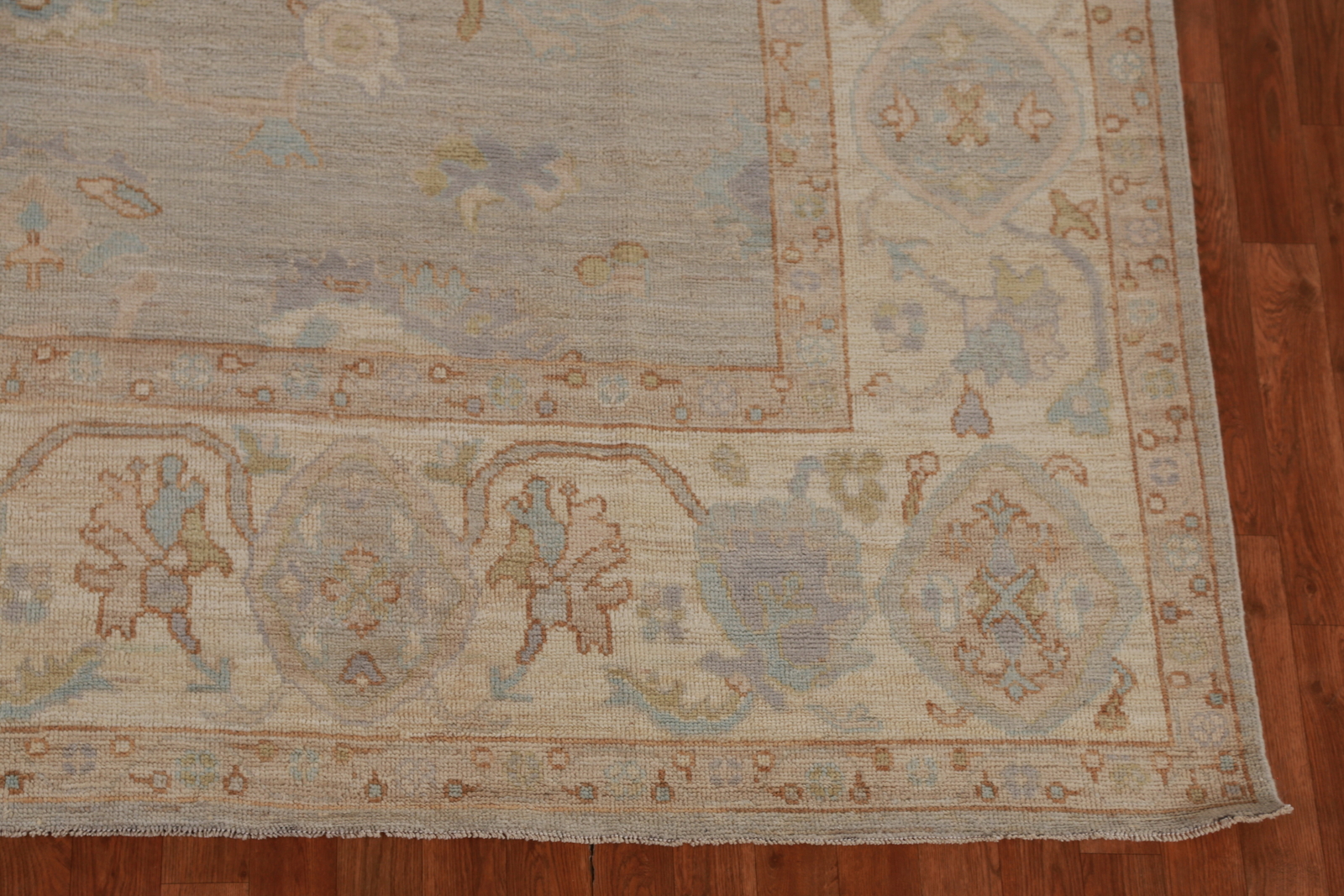 Vegetable Dye All-Over Patterned Oushak Wool Handmade Rug 8×10 ft Turkish Carpet