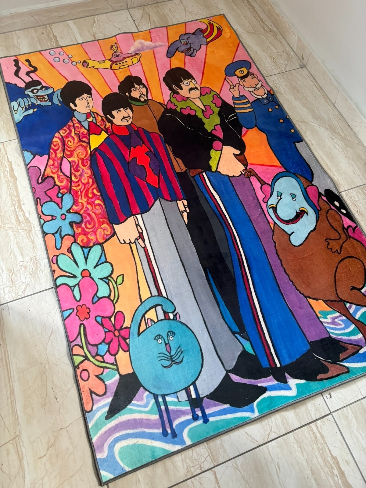 The Beatles Rug, Beatles Rug, Colorful Beatles Rug