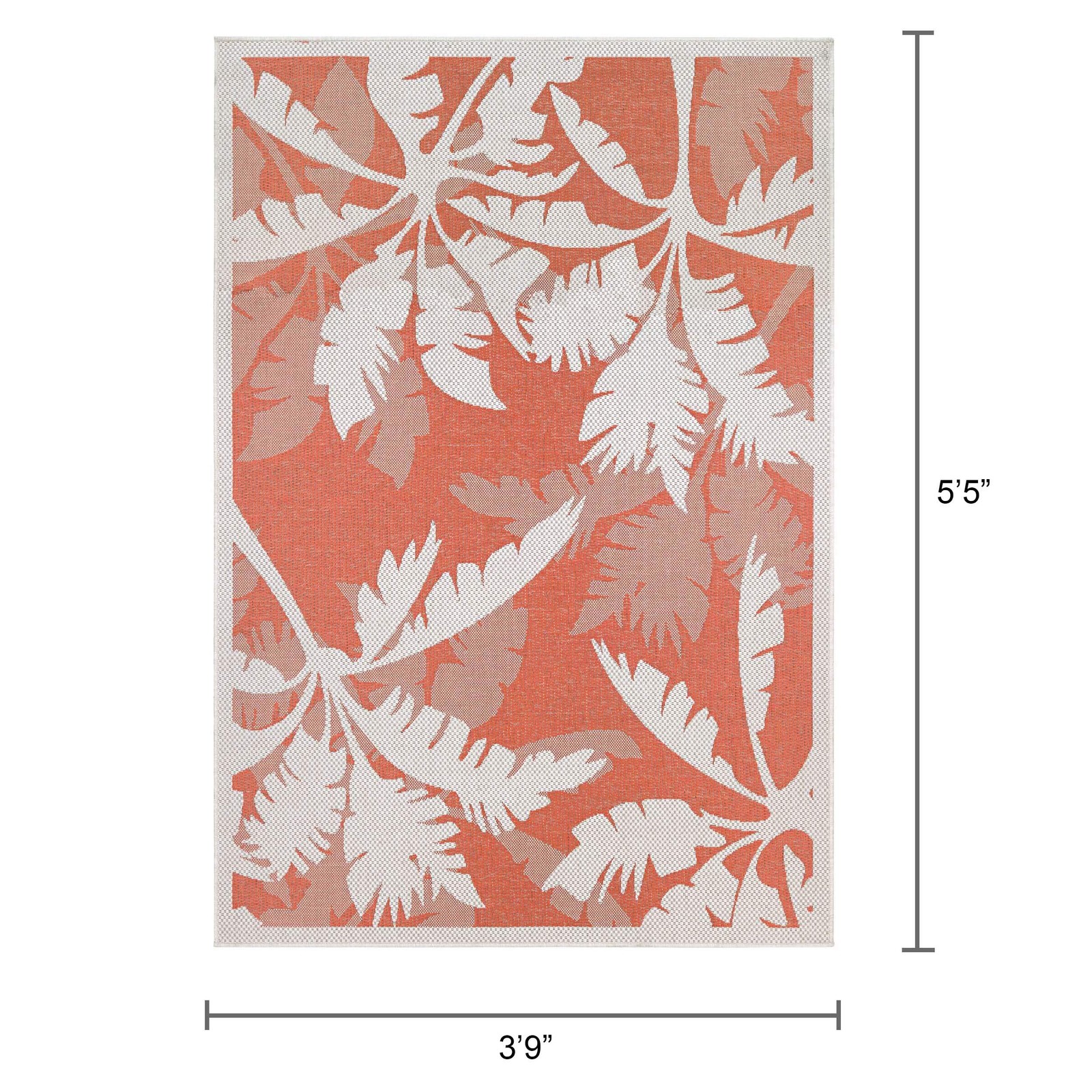 Couristan Monaco Indoor Outdoor Area Rug Flora 39 X 55 In Ivory Hose Washable