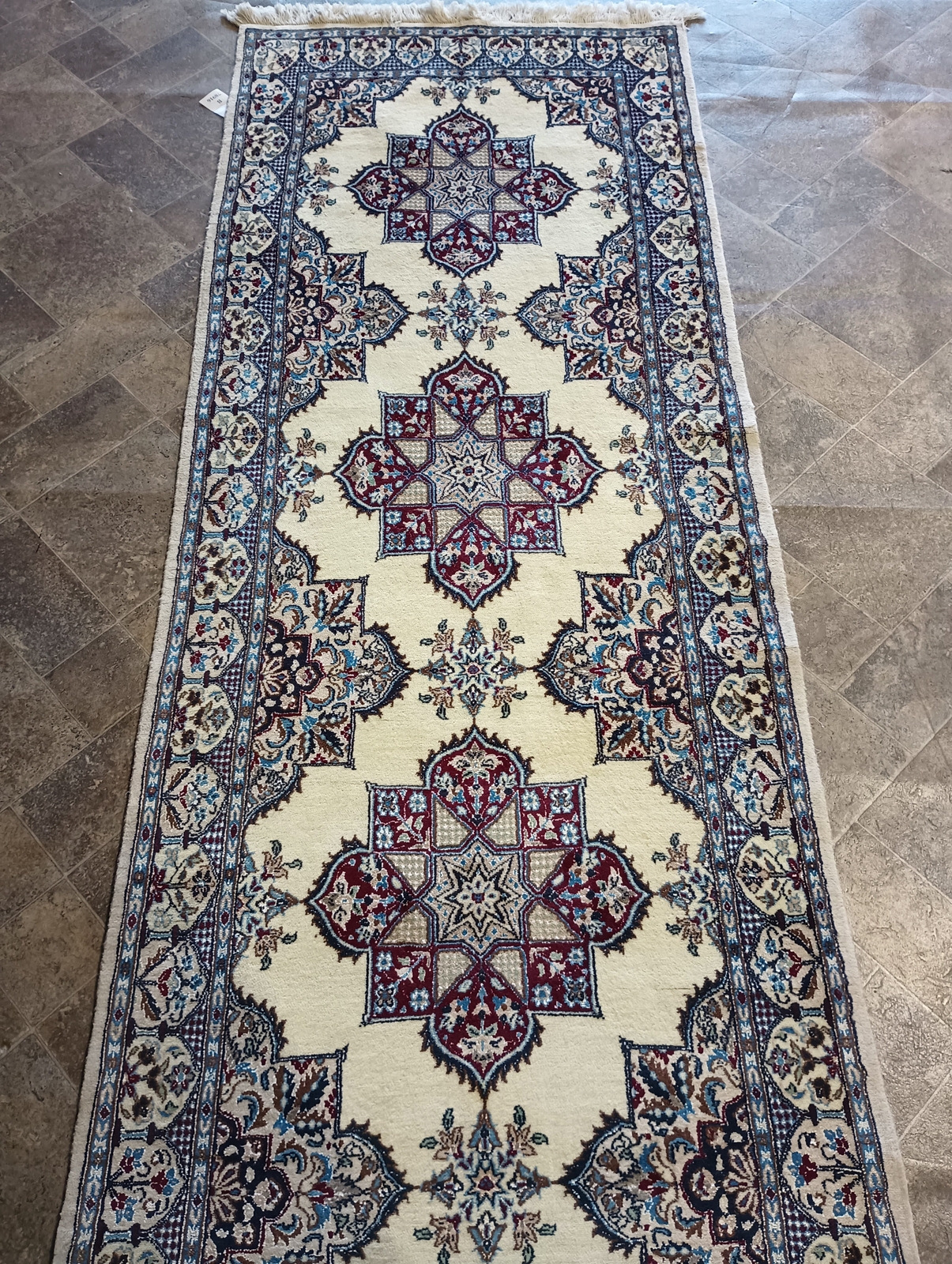 3×15 Runner Wool and Silk Traditional Nain Rug 400 KPSI #B-78916