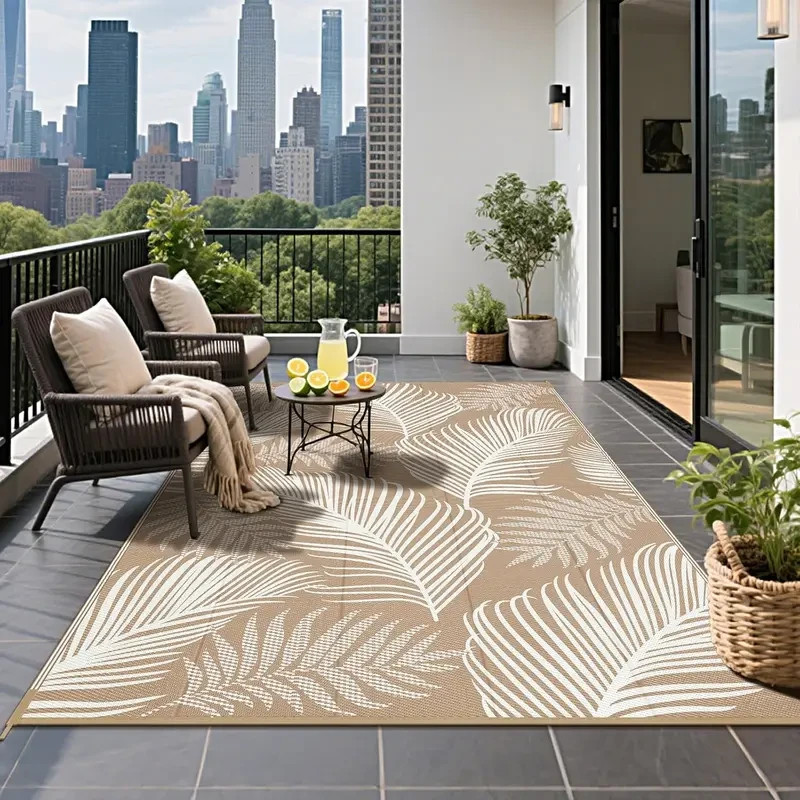 LOKHOM 9×12 Outdoor Reversible Rug Waterproof Plastic Straw Patio RV Camping Mat