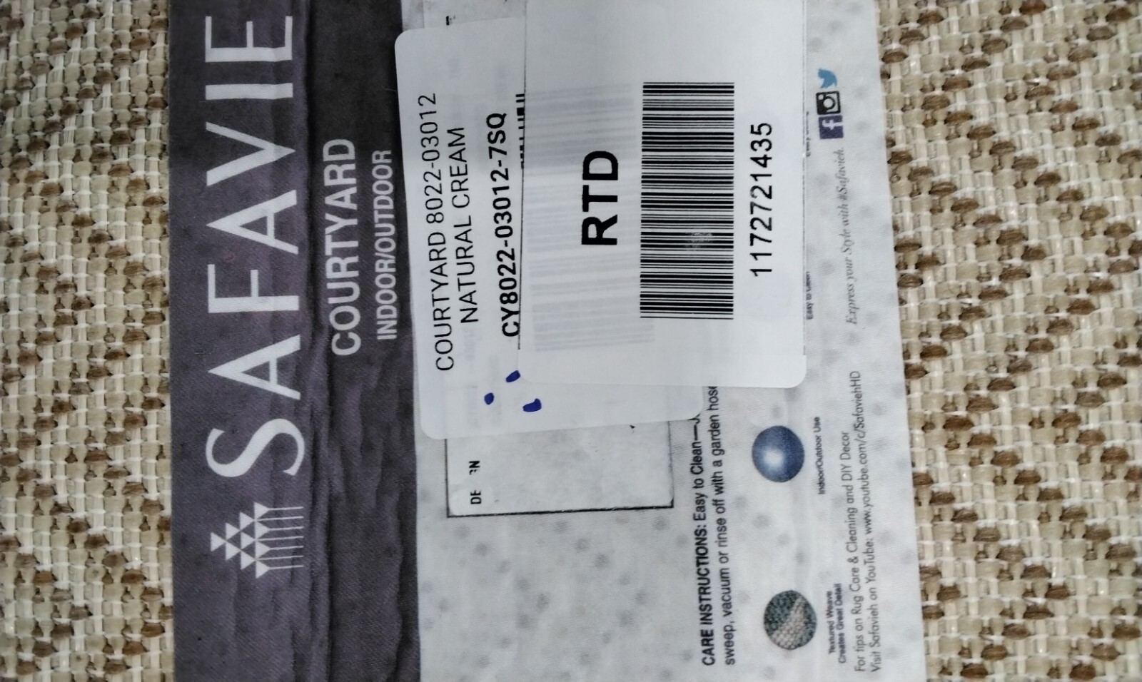NTRL / CREAM 6′-7″ X 6′-7″ Damaged Rug Reduced Price 1172721435 CY8022-03012-7SQ