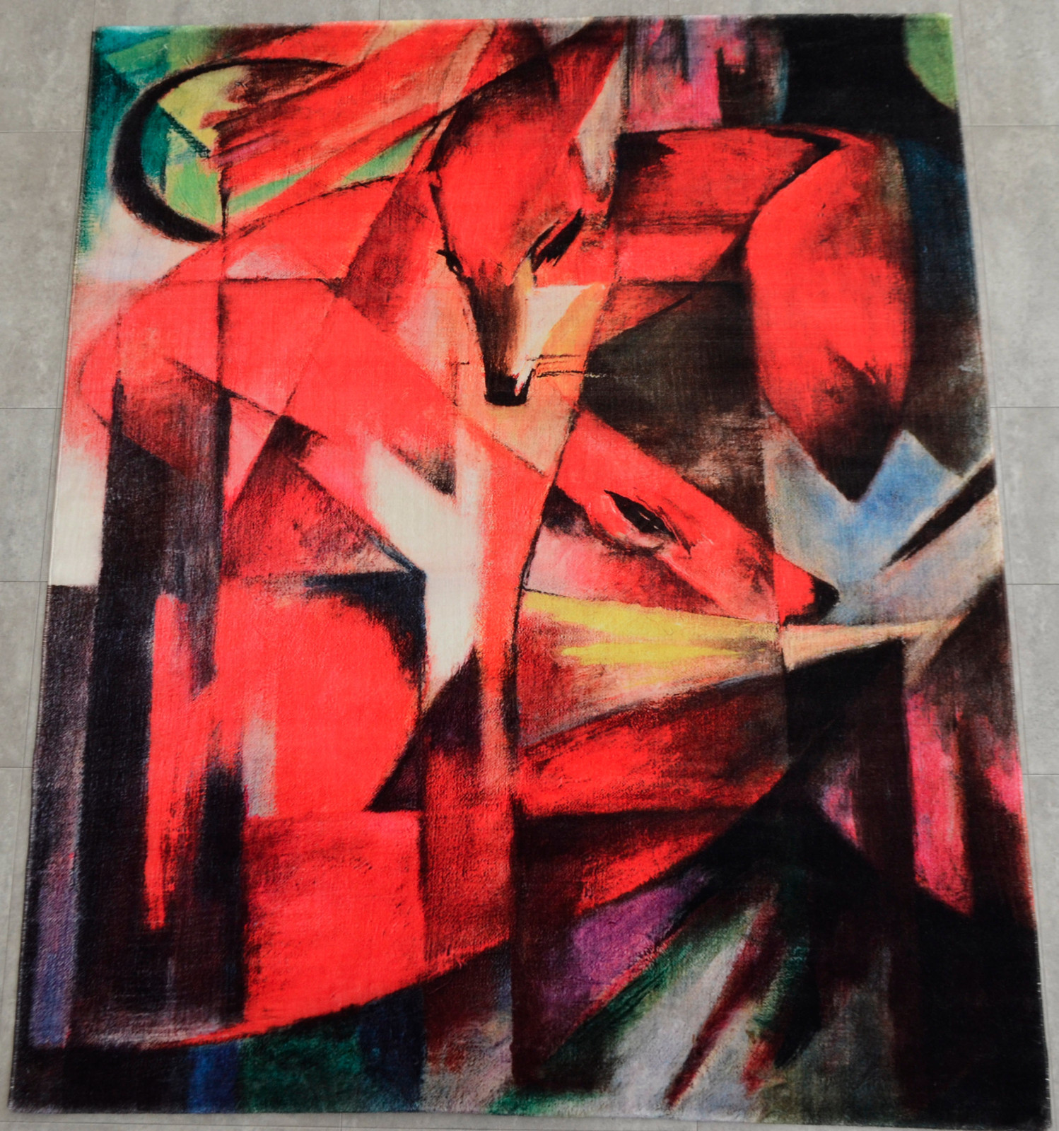 Franz Marc Foxes Painting Themed Area Rug – 4′10″ x 5′9″ for Contemporary houses