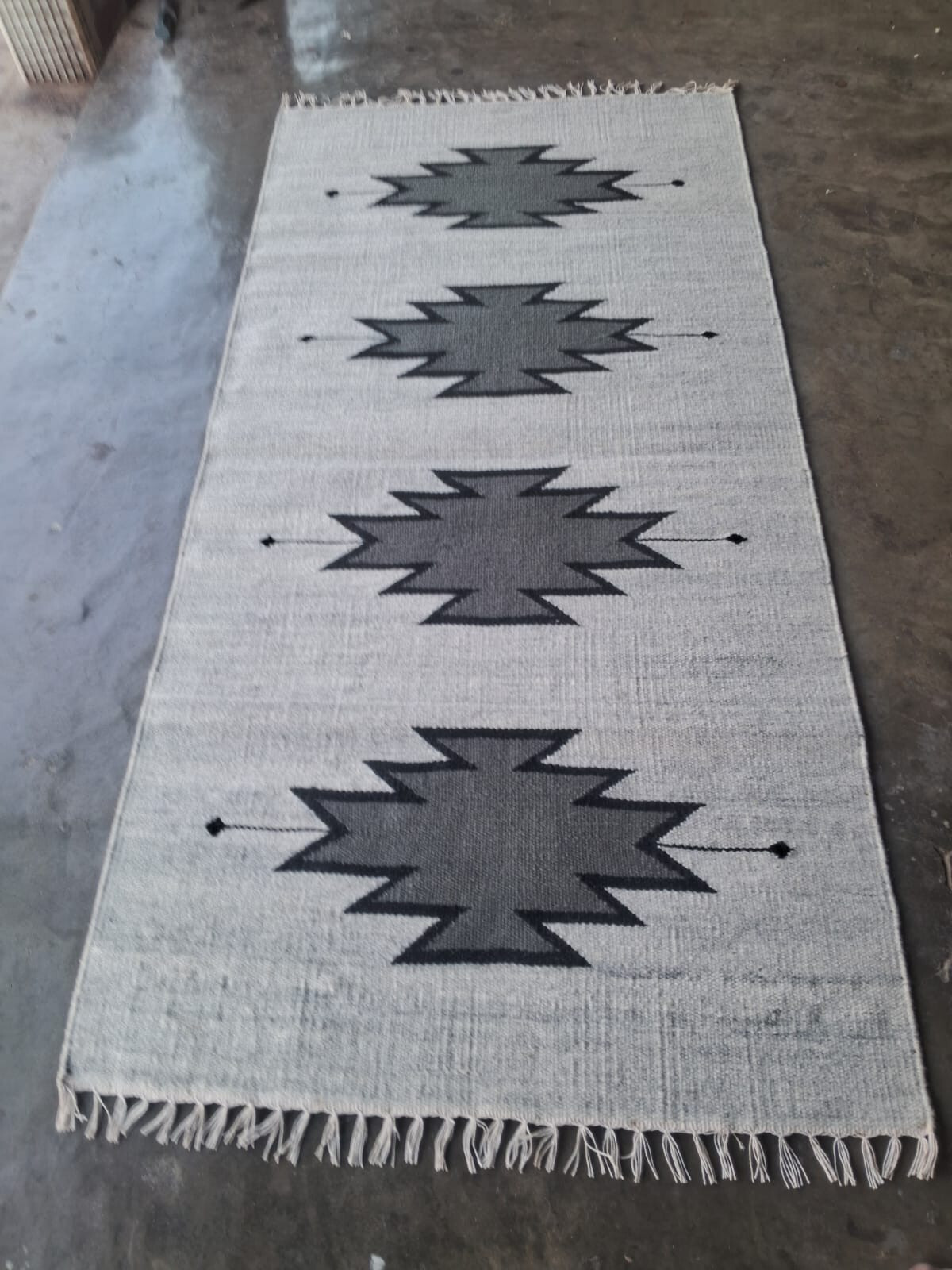 3×10 Gray Southwest Runner Rug Native American Rug Aztec Tribal Navajo Runner