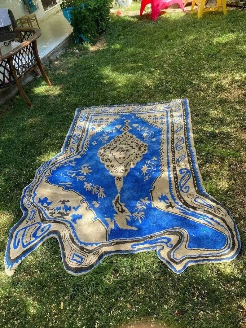 New Oriental Rug-Blue, Hand tufted 100% Wool Soft Area Rug Carpet for home decor