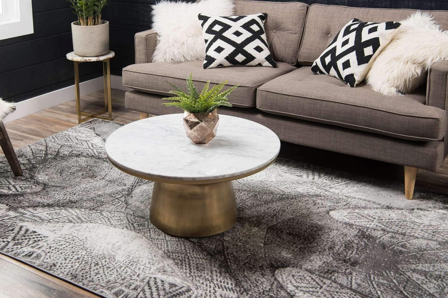 Sofia Collection Dark Gray Area Rug – Albert 9′ x 12′ Rectangle