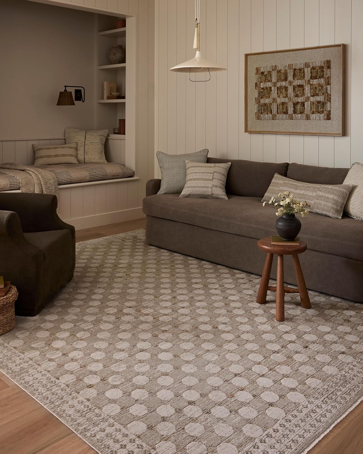 Cali Collection Taupe/Natural Area Rug 7’10” x 10′, 0.25″ Pile Height