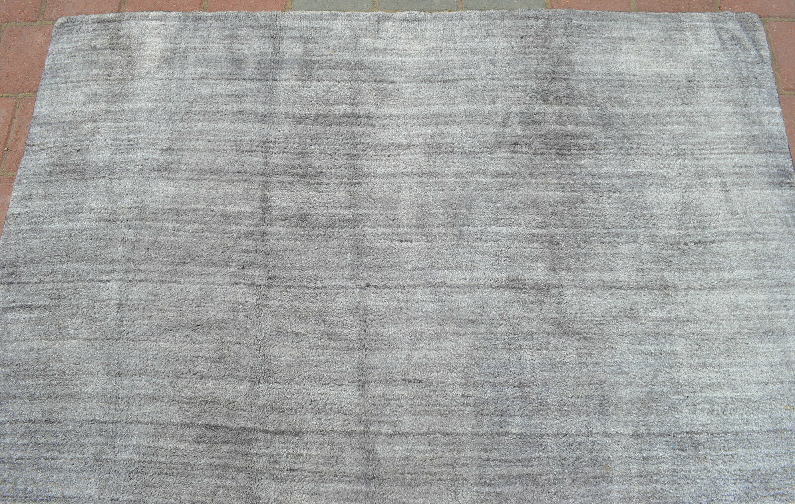 6×8 Rug Hand-Made Area Rug Solid Color Gray Turkish Rug actual: 66″ x 94″