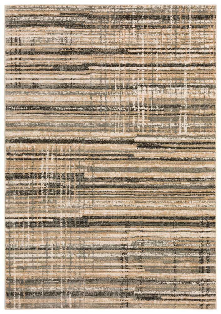 Gray Crosshatch Rows Banded Lines Stripes Door Mat KM8 – Aprx 3′ 3″ x 5′ 1″