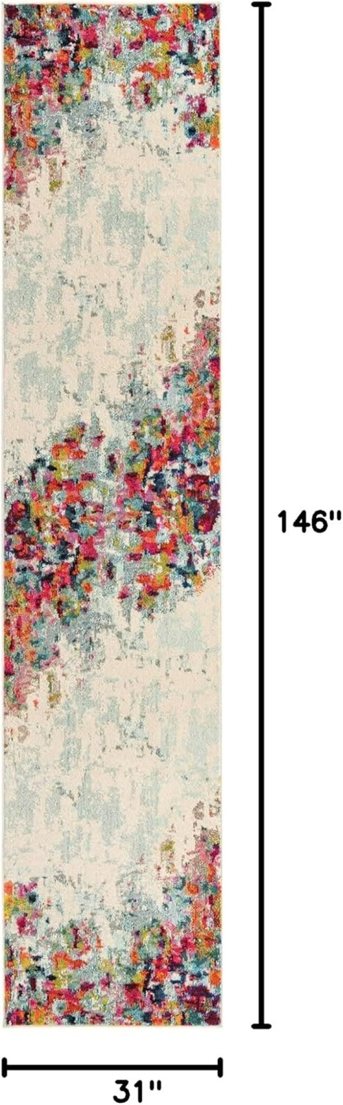 Joyous Chromatic Collection Area Rug – Multi/Blue 2’7″ x 12′ Runner