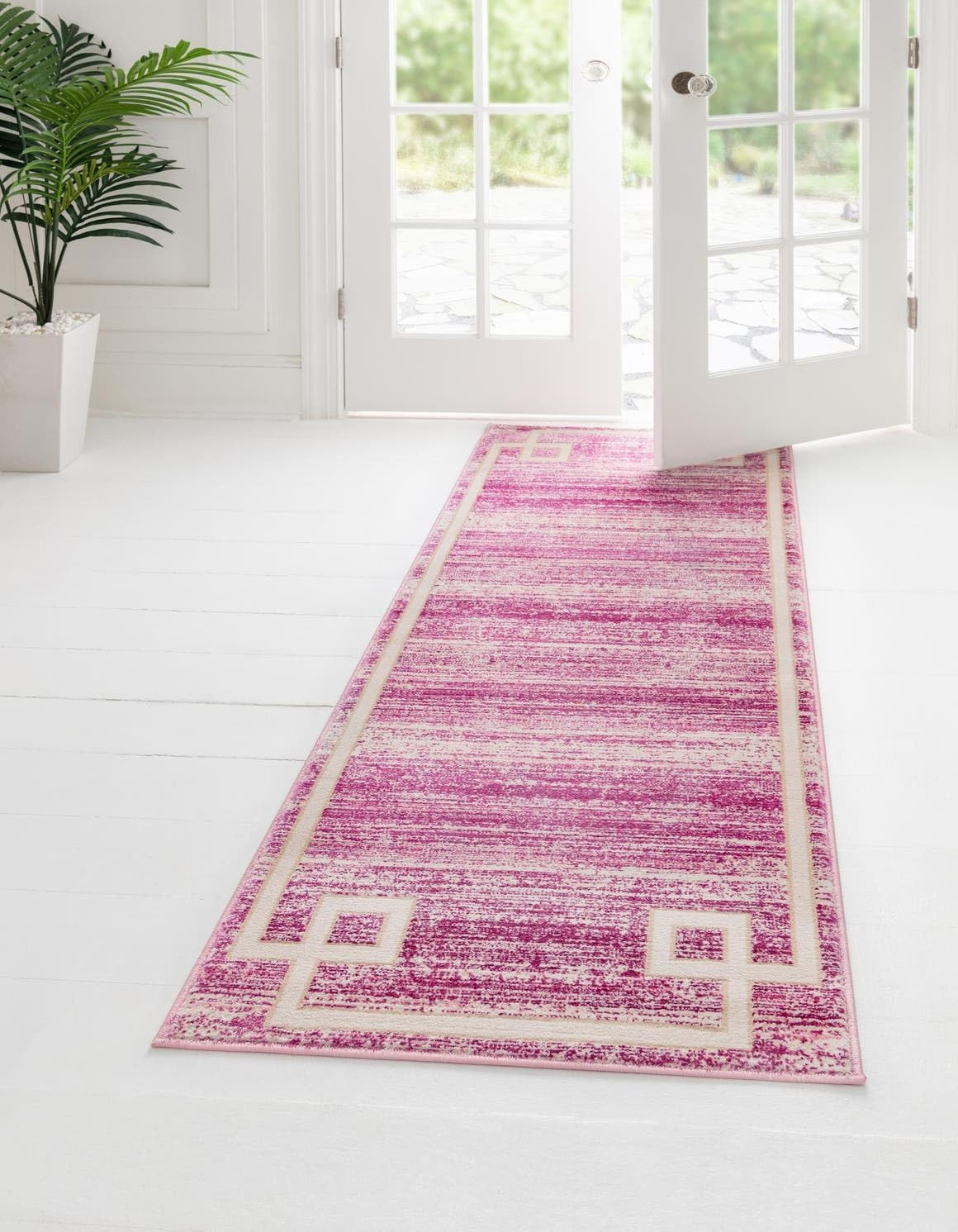 Lenox Hill Pink/Ivory Runner Rug – Uptown Collection (2′ 7″ x 13′ 11″)