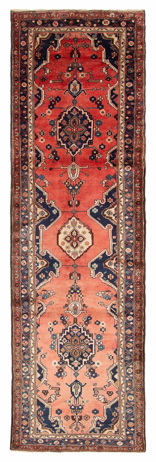 Vintage Hand-knotted Runner Rug 3’2″ x 10’6″ Traditional Oriental Wool Carpet