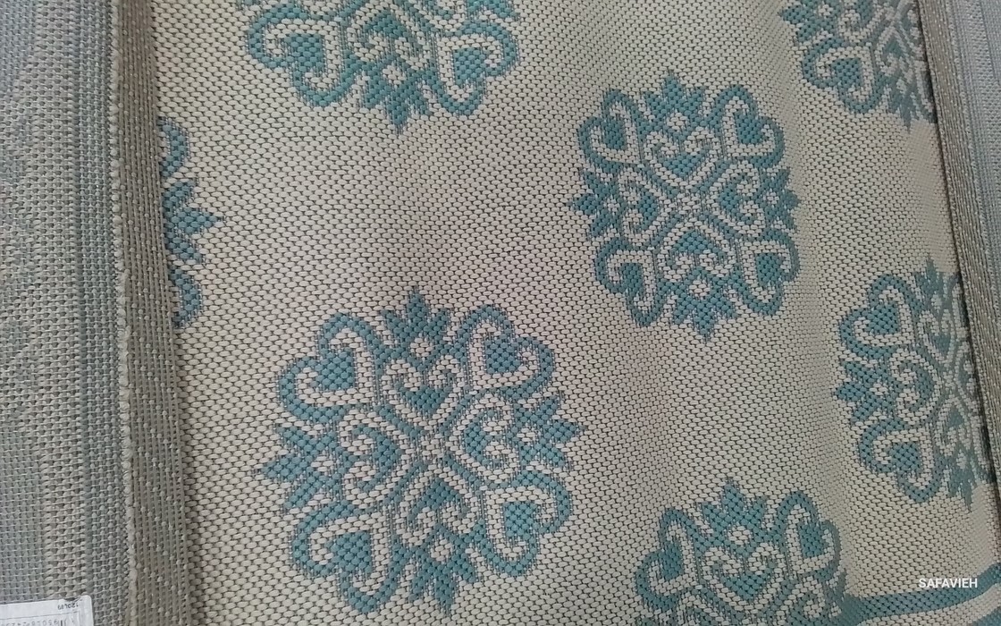 CREAM / AQUA 6′-7″ x 9′-2″ Back Stain Rug, Reduced Price 1172806335 BHS181L-6