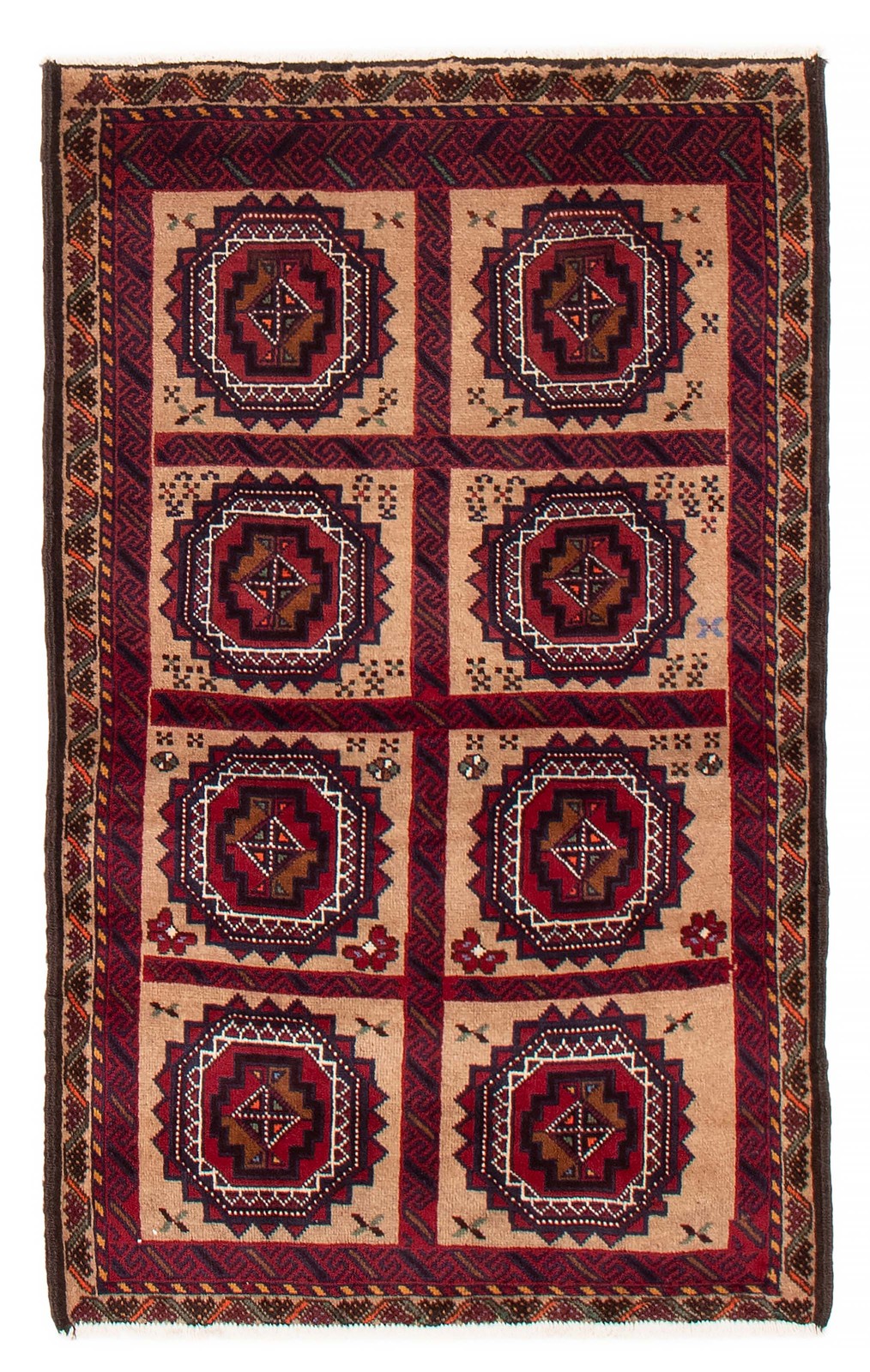 Vintage 3’4″ x 5’7″ Traditional Hand Knotted Vegetable Dye Wool Area Rug