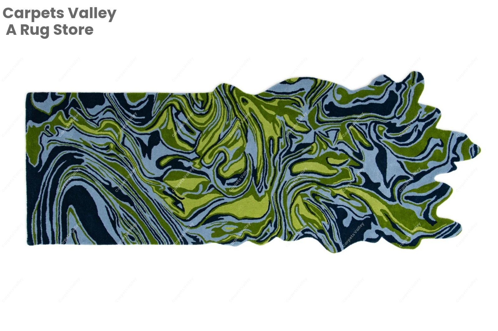 Melting Swamp Runner Hand-Tufted Wool Handmade Area Rug Carpet for Home, Bedroom