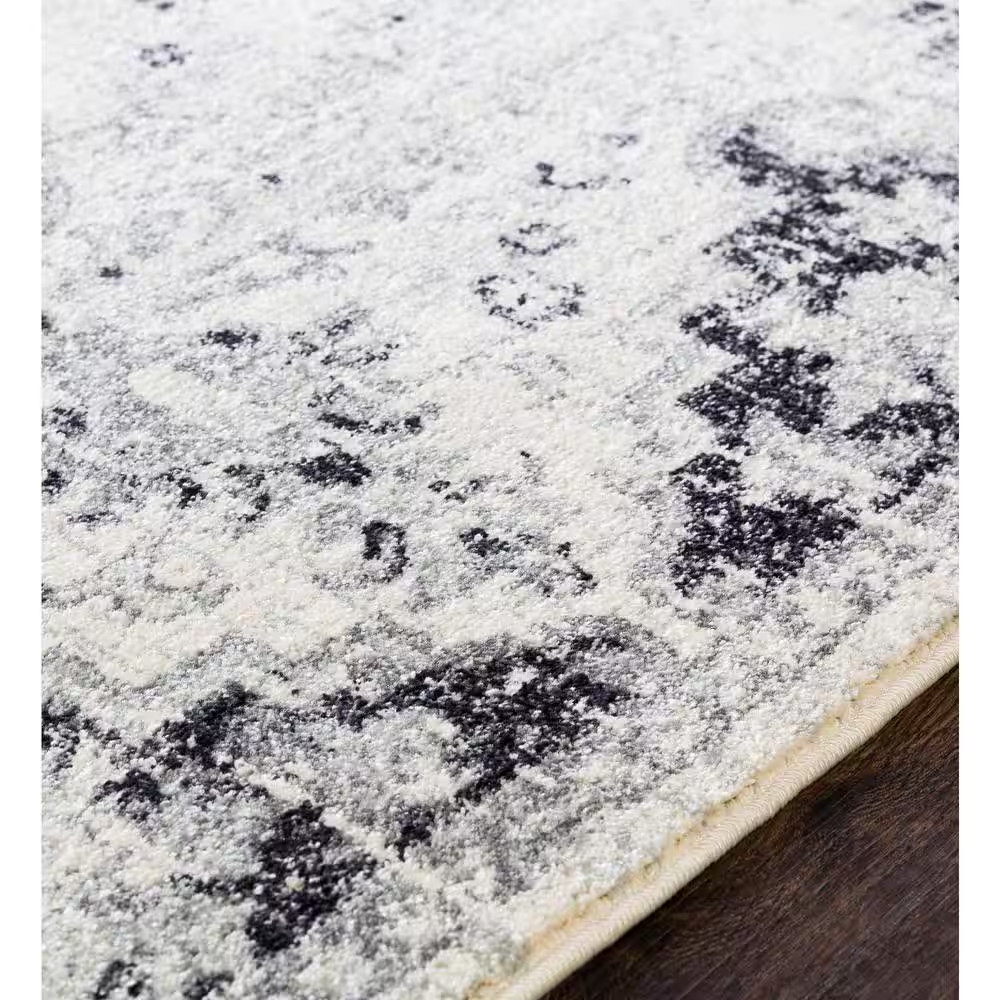 Demeter Light Gray/Charcoal 2 Ft. 7 In. X 7 Ft. 3 In. Oriental Runner Rug Free S