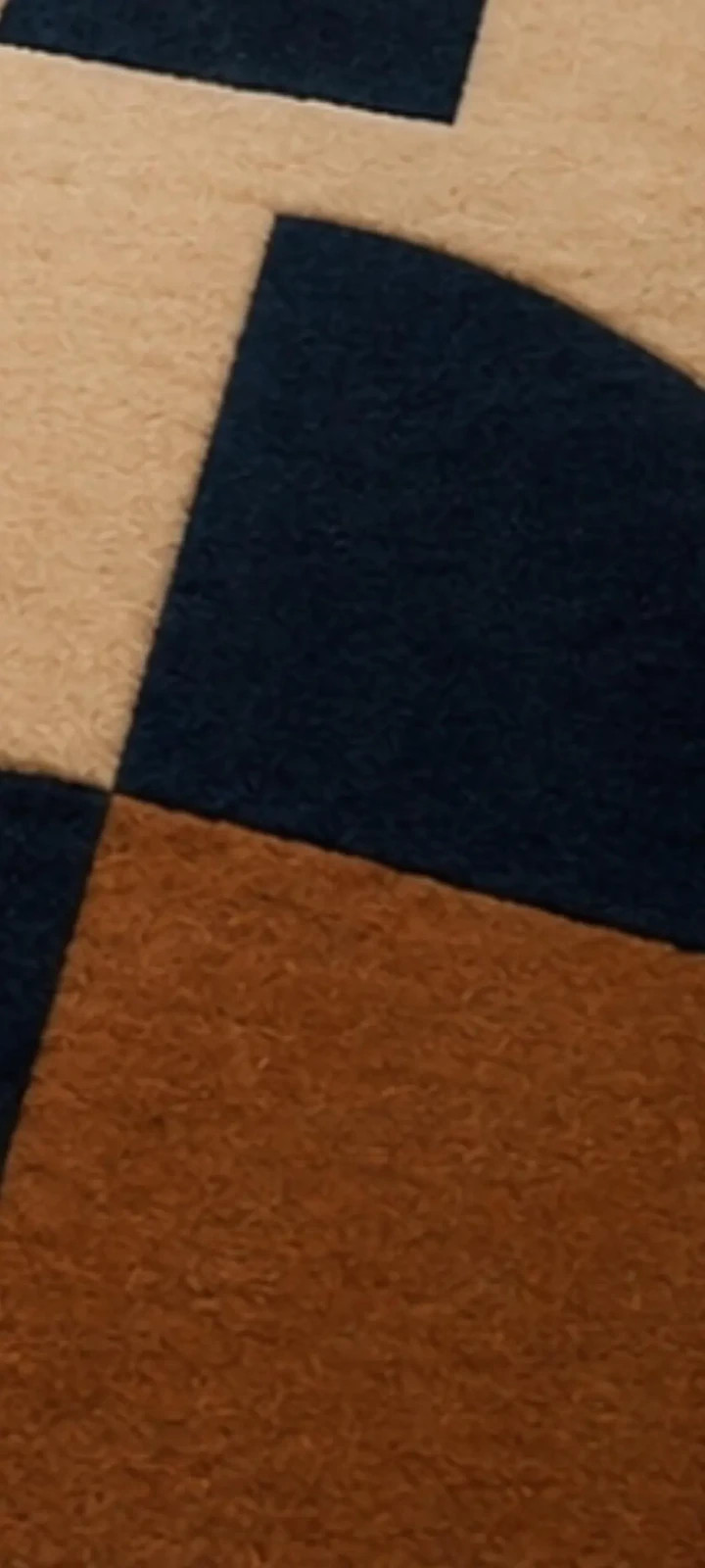 Hand Tufted Geometric Wool Rug: Modern Abstract Navy Blue Beige Area Carpet