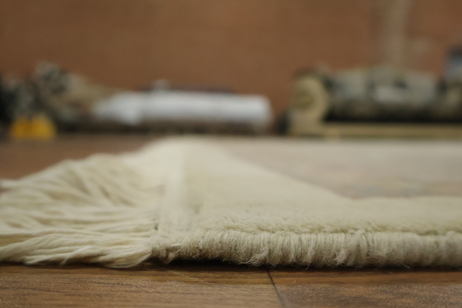 Ivory Floral Elegance: Palace Size Rug 13×20 Wool Hand-knotted Oushak Carpet