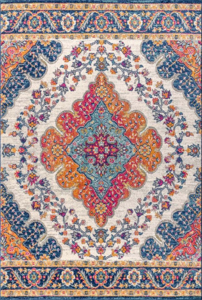 JONATHAN Y Lighting BMF106-14 Bohemian Flair 10′ x 14′ – Blue