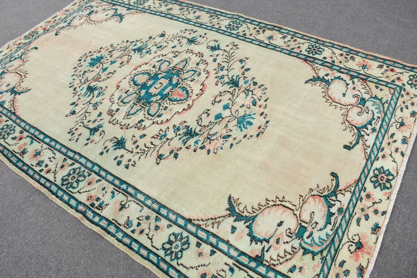 5,6×8,6 ft Rug, Turkish Rug, Vintage Blue Wool Oriental Rug