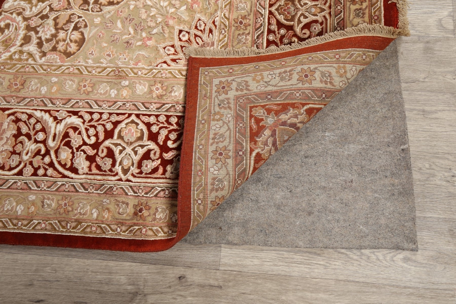 Red Floral Traditional 9×11 ft Area Rug Hand-knotted Living Room Rug