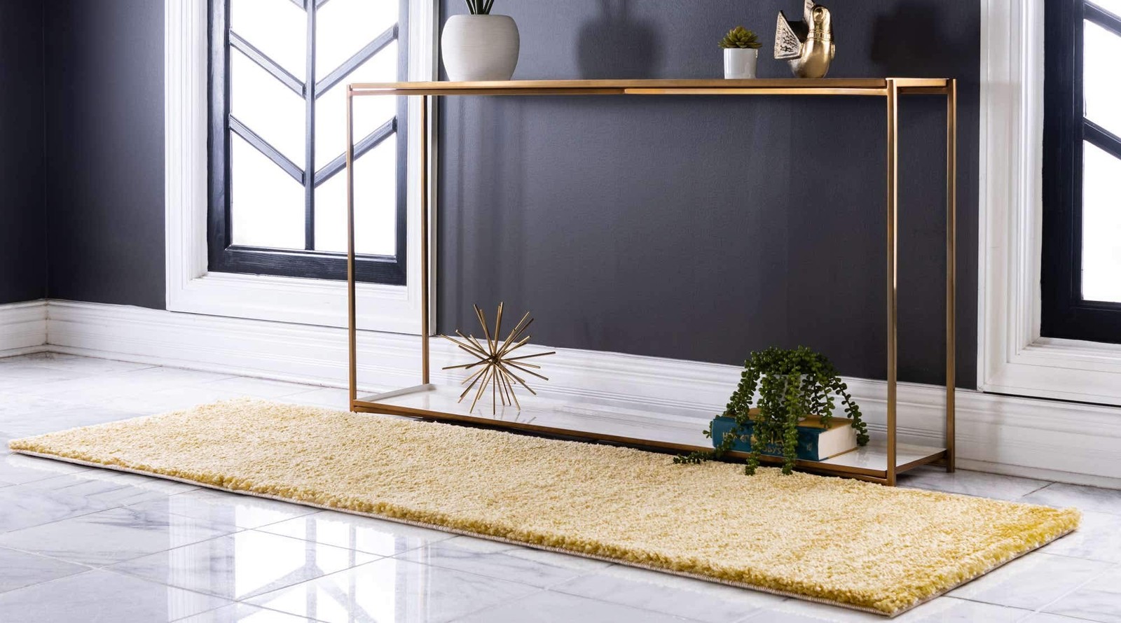 Solo Collection Area Rug – Calabasas (2′ 2″ x 6′ 7″ Runner, Yellow)