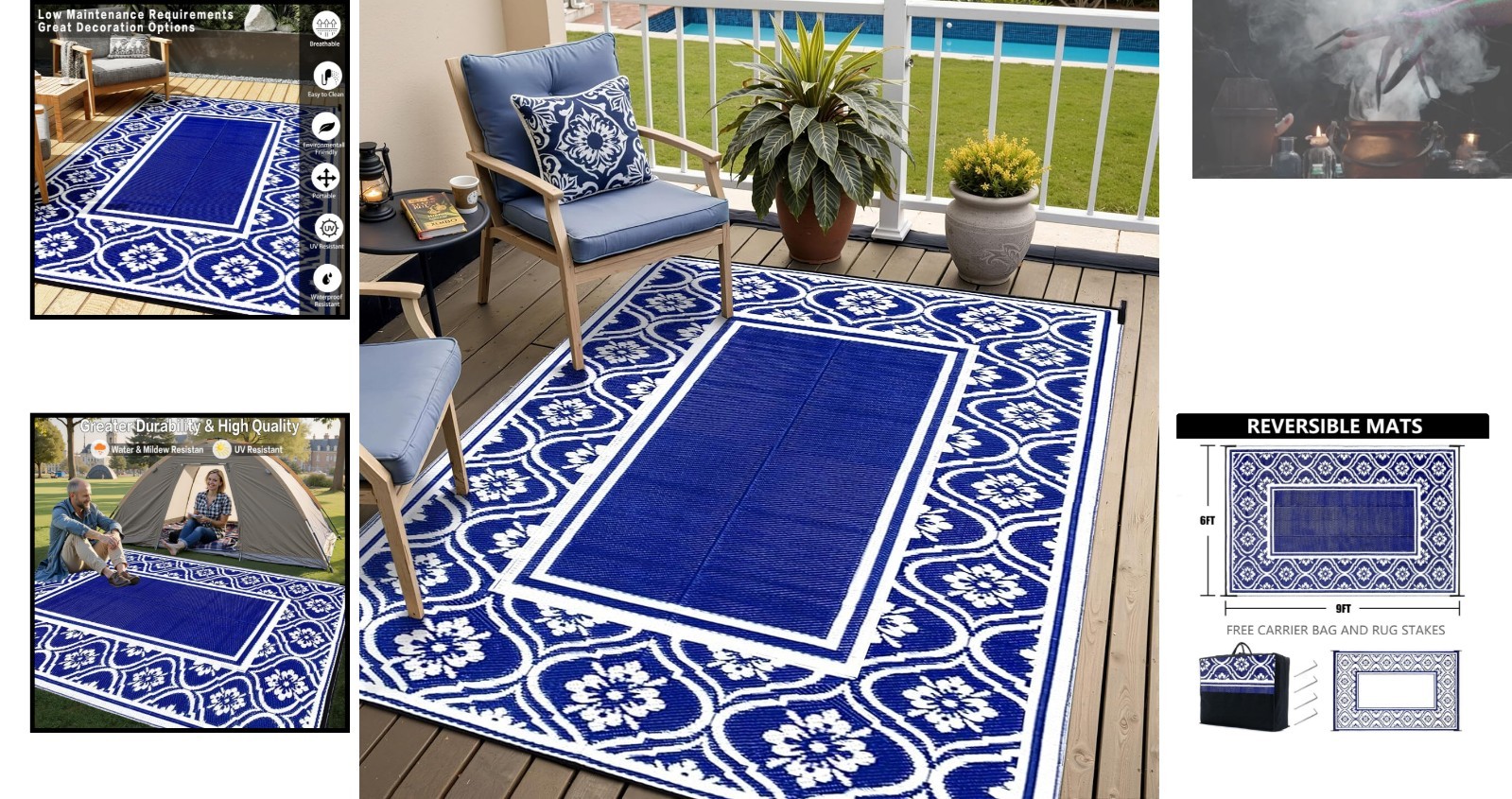 Durable 6′ x 9′ Outdoor Rug – Waterproof & Easy to Clean for Every Adventure