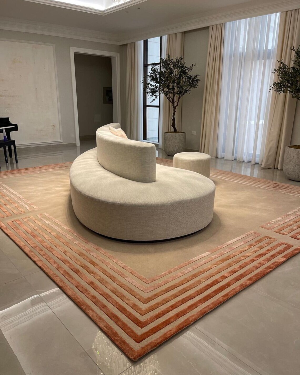 Beige Tufted | 8×10, 8×11, 8×14, 9×10 | Wool, Silk | Hand Tufted Rug | Bedroom