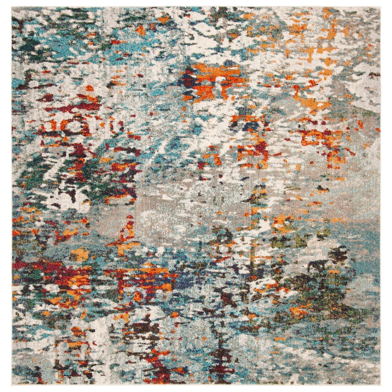 SAFAVIEH Contemporary Abstract Modern Area Rug Grey and Blue Madison Collection