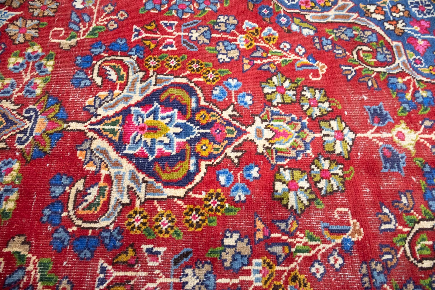 Semi-Antique Distressed Handmade Oriental Rug Living Room Carpet 9’7×12’6 Ft