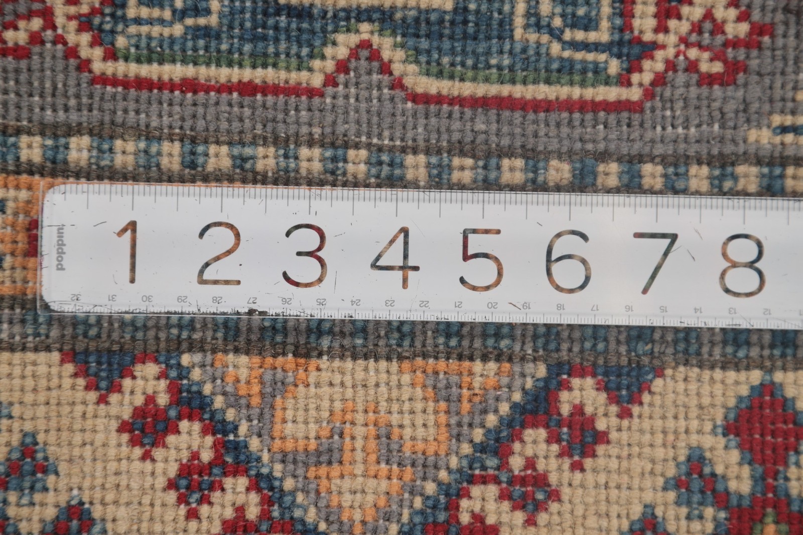Gray Kazak Oriental Rug 3×4 Handmade Wool Accent Carpet Geometric Pattern