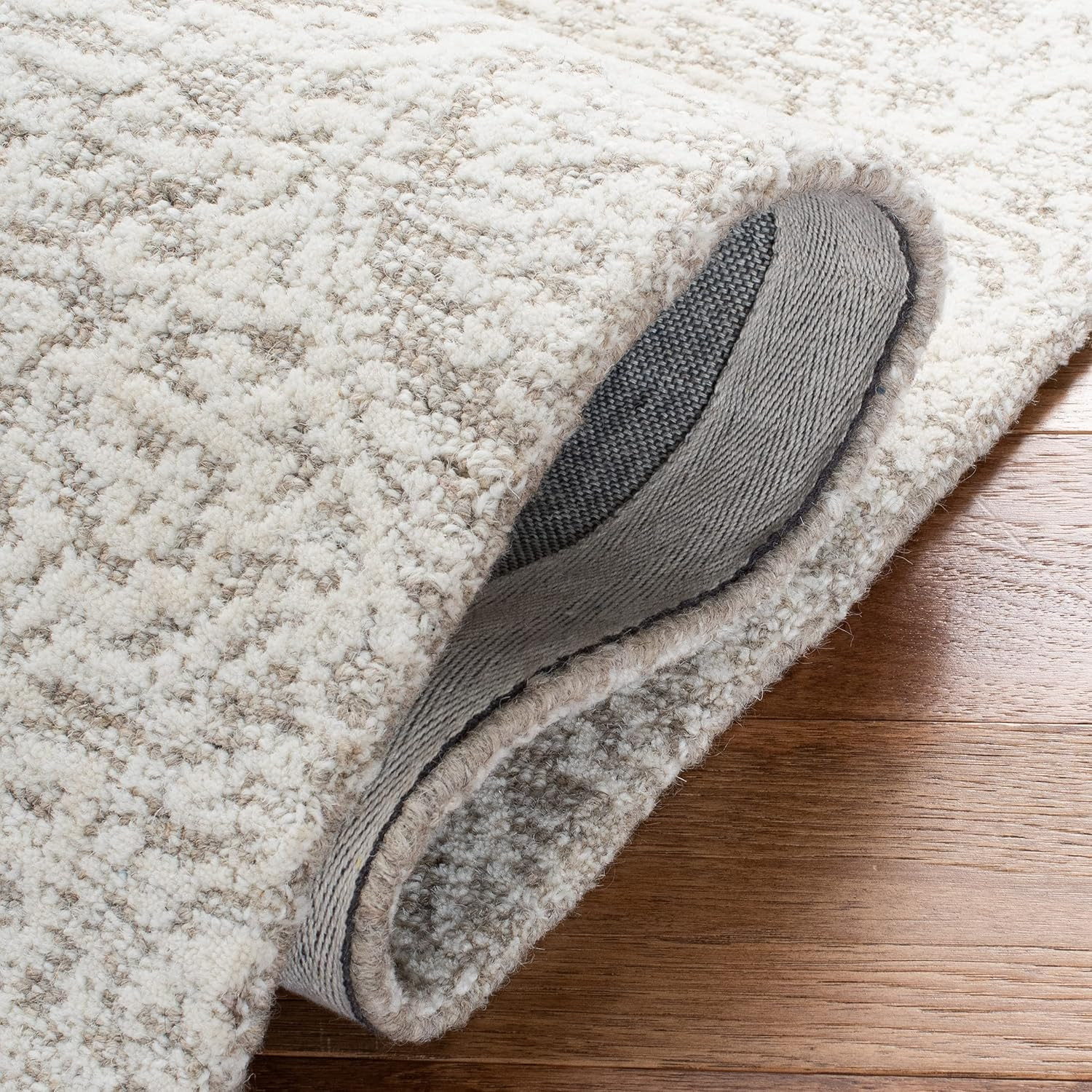 Area Rug 5X8 – Metro Collection – Natural & Ivory, Handmade Wool, Ideal for Livi