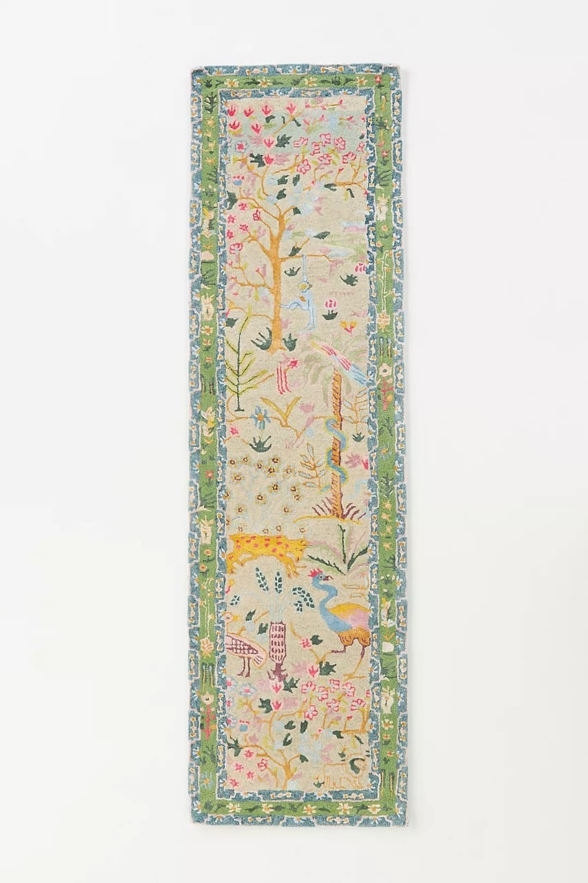 Tales Menagerie Rug Hand Tufted Wool-Silk Rug Anthropologie Rug Animal Motif Rug