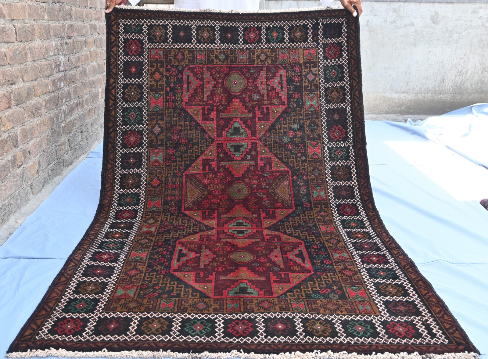 Afghan Baluchi Handmade Rug. Unique Vintage Rug.