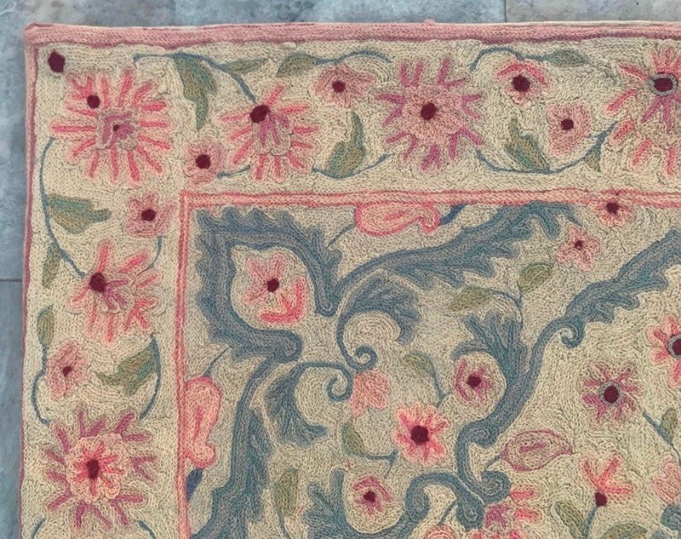 Vintage French Style Medallion Design Aubusson Needlepoint Rug 3×5 ft Free Ship