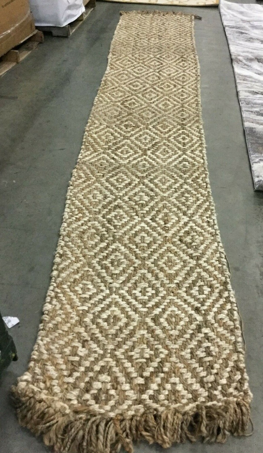 IVORY 2′-6″ X 14′ Pulled Threads Rug, Reduced Price 1172639414 NF450A-214