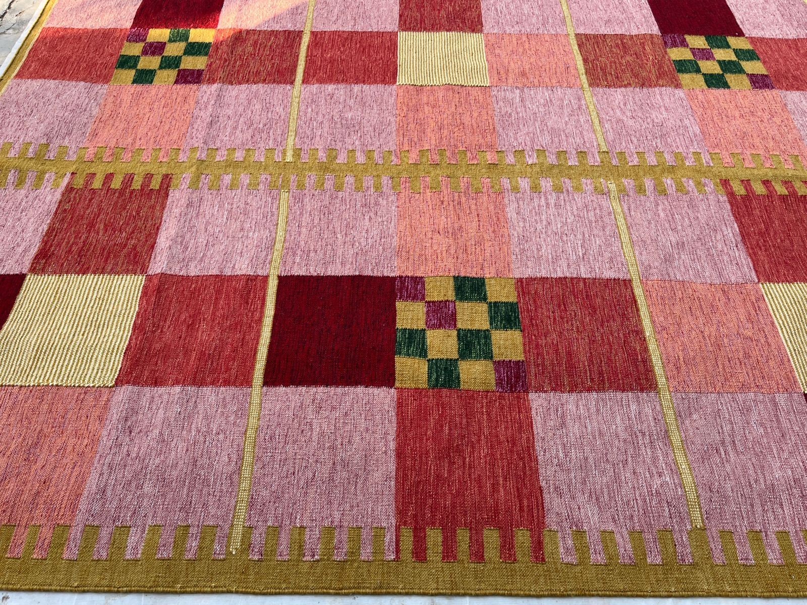 Swedish Flat Weave Rug Vintage Scandinavian Kilim Rug 5×8 Ft Home Décor