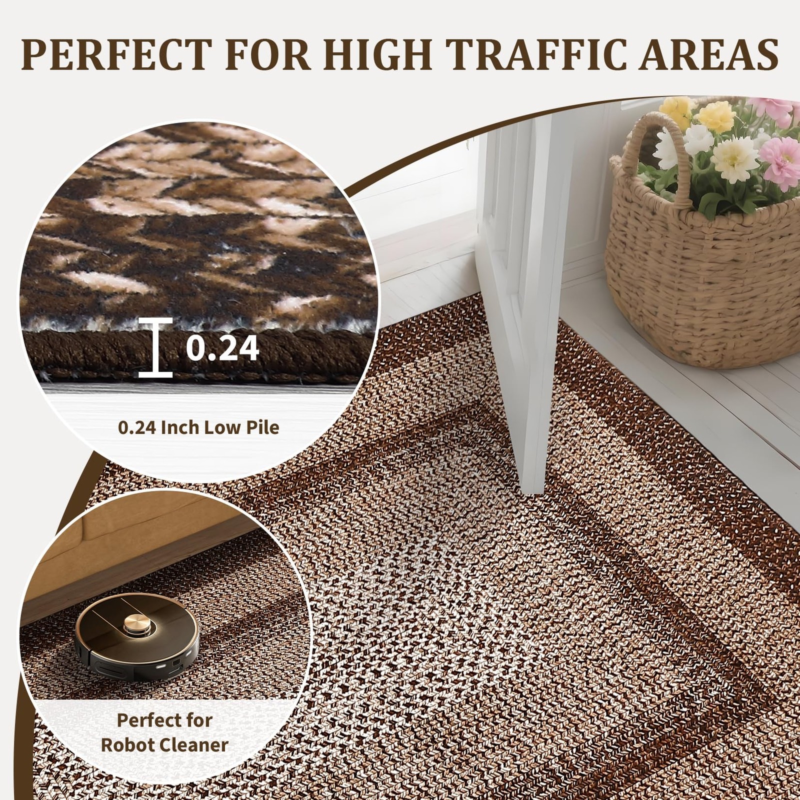 LUXLOOM Printed Washable Area Rug 9×12 Rug for Living Room Modern Rugs for Be…