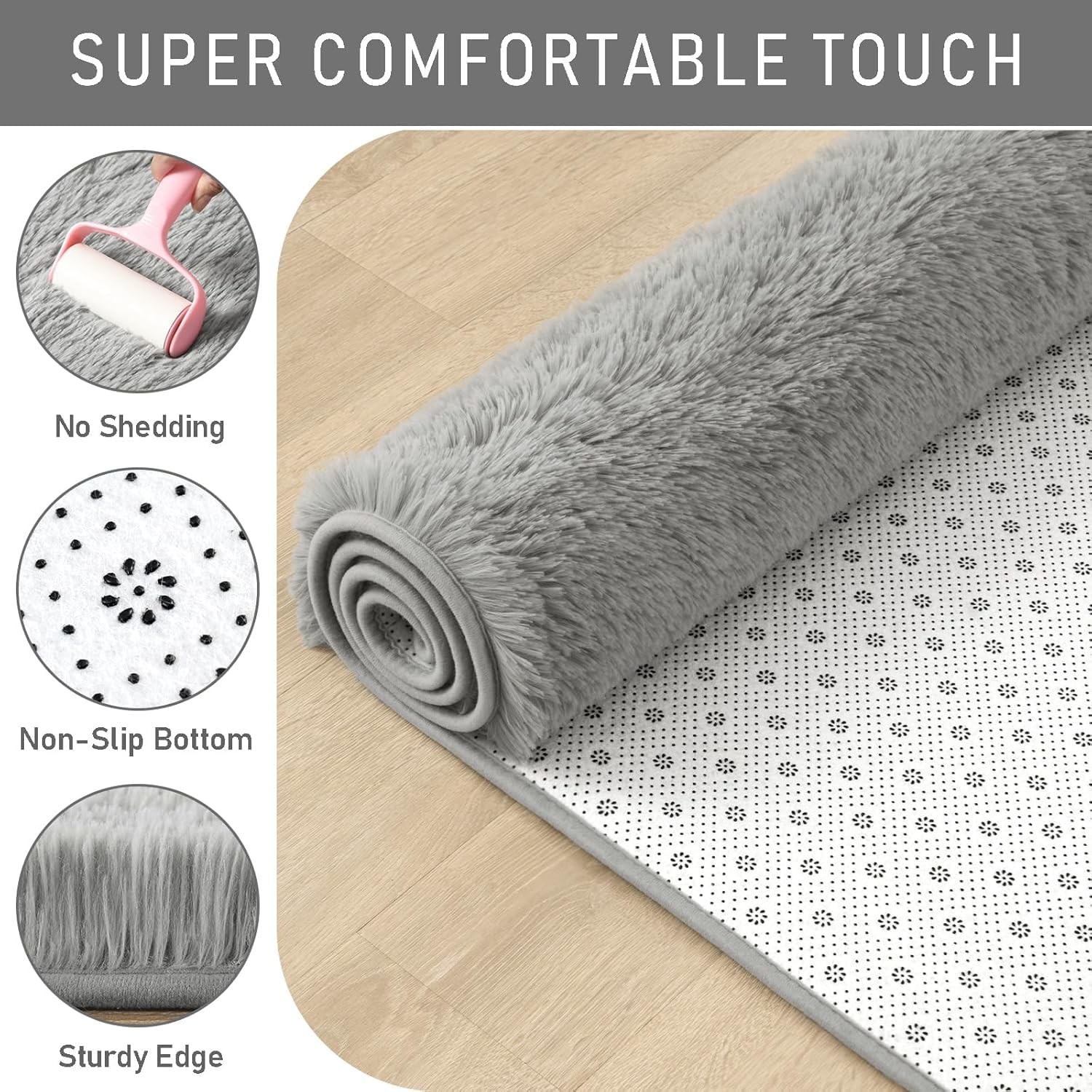 Ultra Soft Indoor Modern Area Rugs Fluffy Living Room Carpets for Children Be…