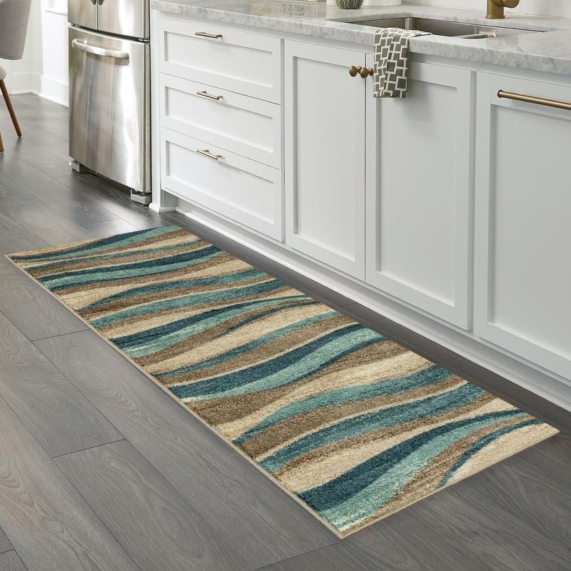 Geometric Indoor Hallway Runner Rug Soft Durable Stain Resistant Non-Slip 2’x6′