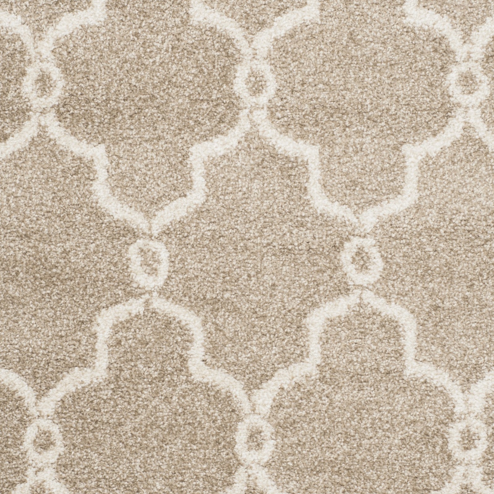 Amherst Collection Accent Rug – 2’6″ x 4′, Wheat & Beige, Trellis Design, Non…