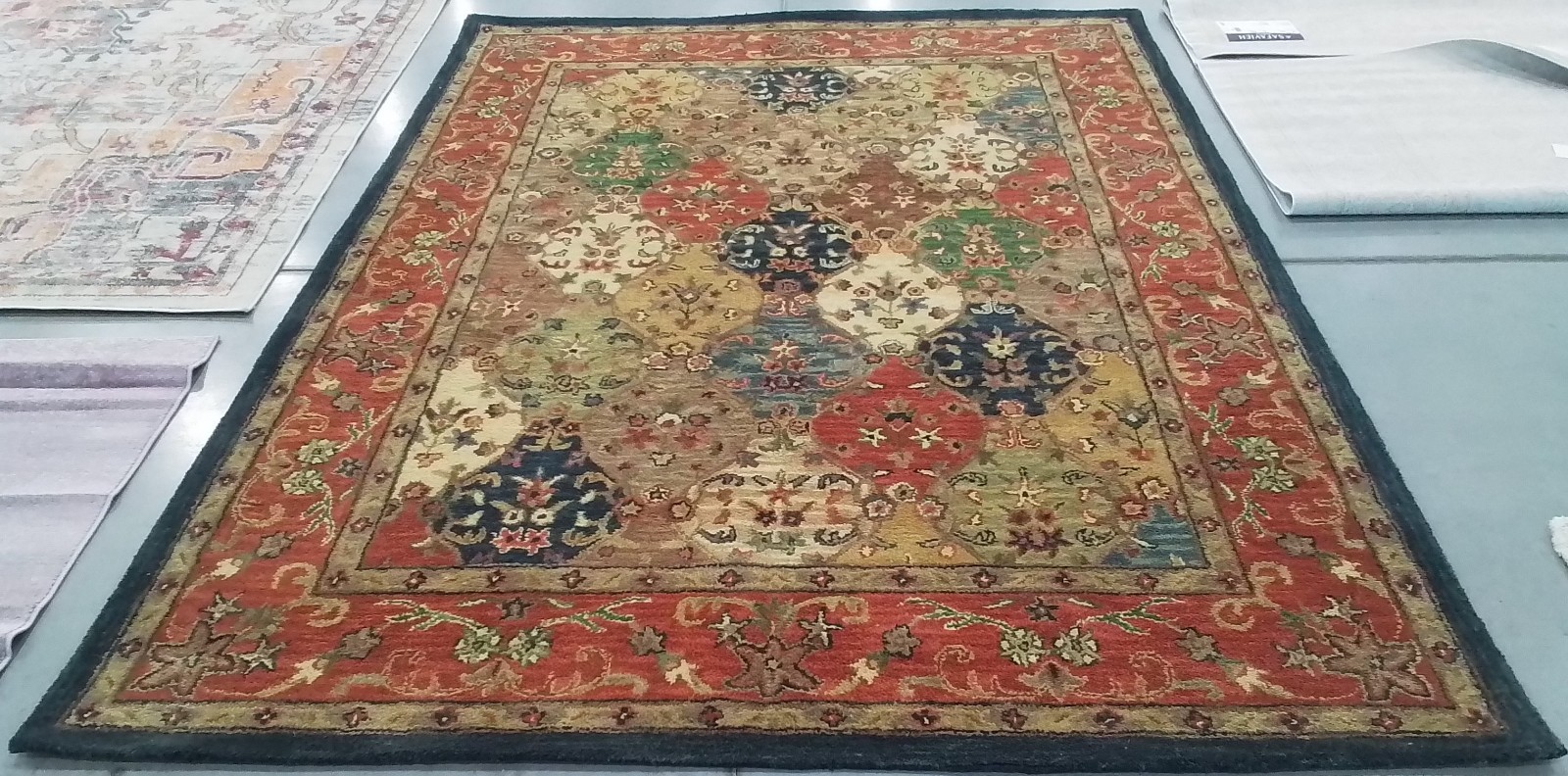 BEIGE / BURGUNDY 8′-0″ x 10′-0″ Back Stain Rug Reduced Price 1172777013 HG911B-8